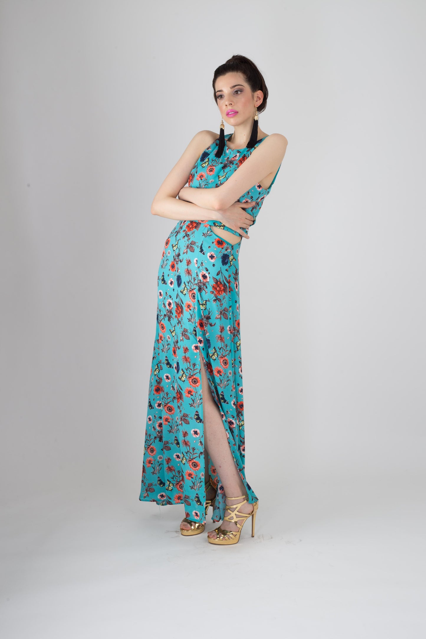 VESTIDO MAXI CUT OFF