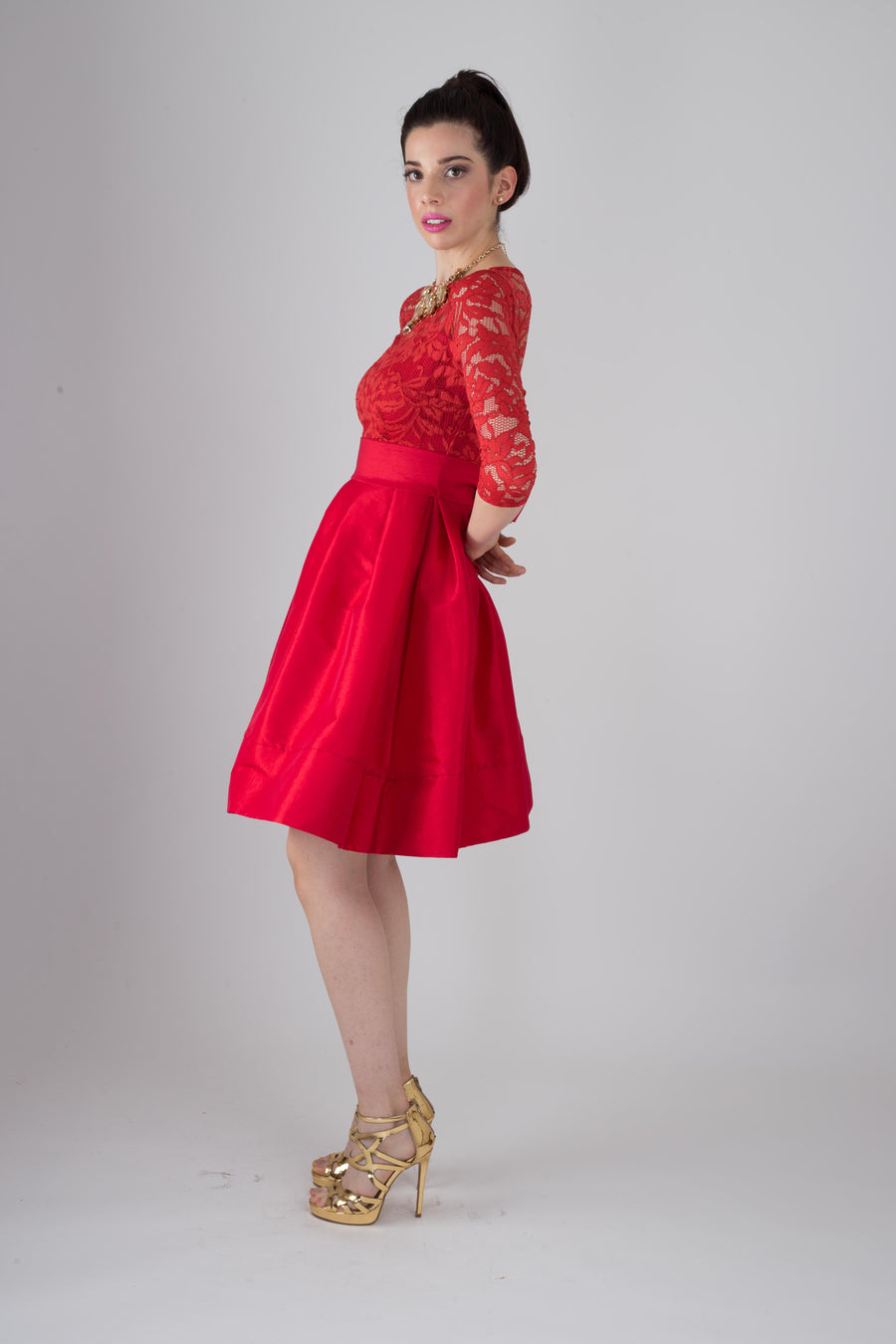 Vestido Midi de Manga Larga