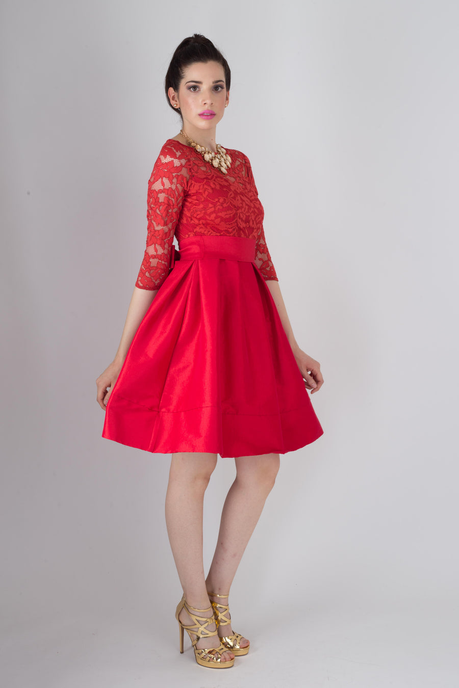 Vestido Midi de Manga Larga