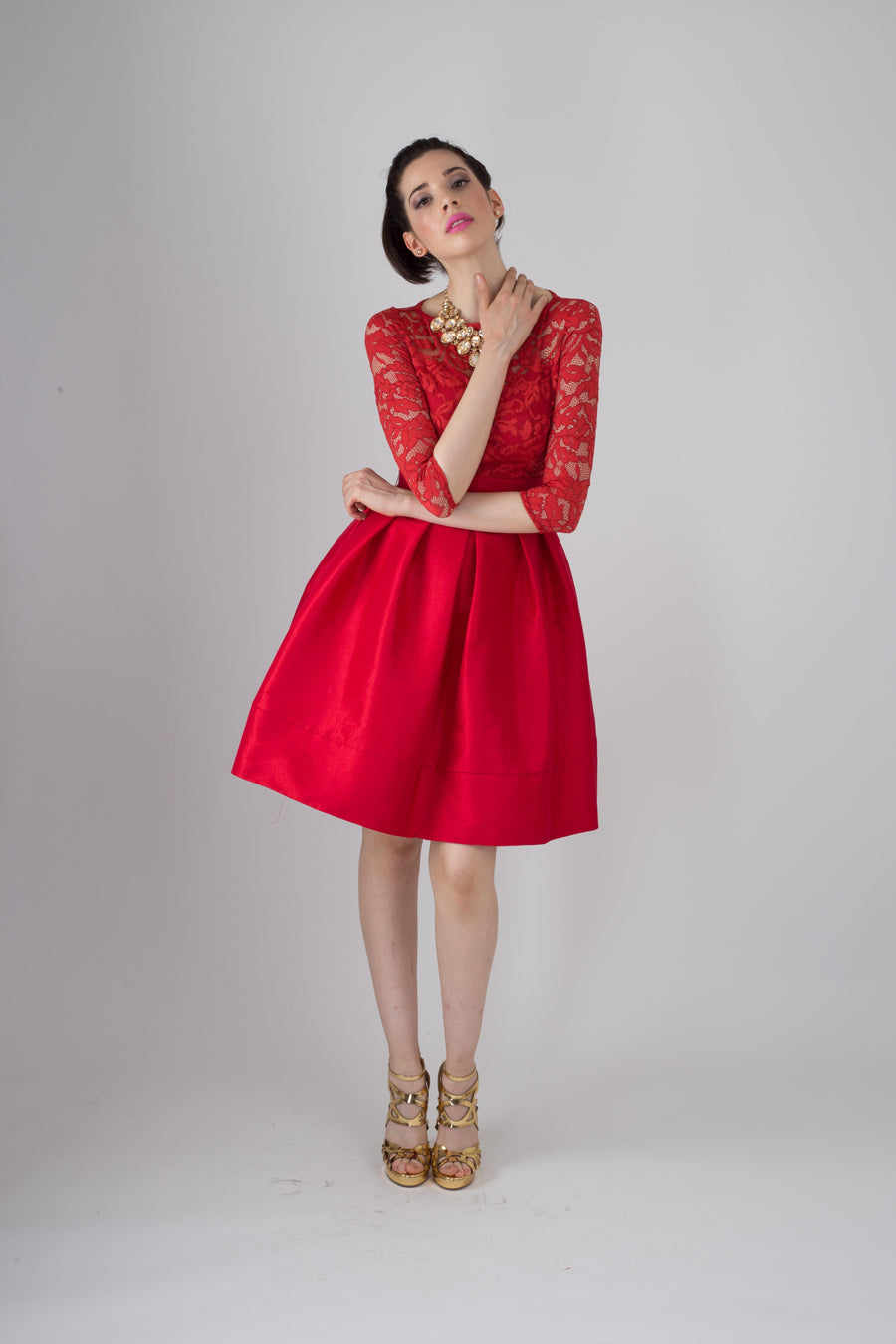 Vestido Midi de Manga Larga