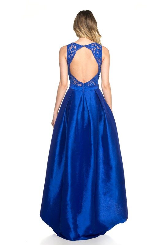 Vestido Corto Largo Azul Rey