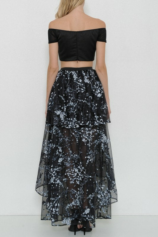 Conjunto Largo de Top y Falda