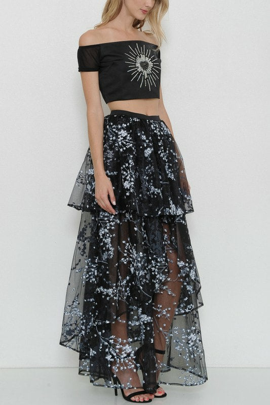 Conjunto Largo de Top y Falda
