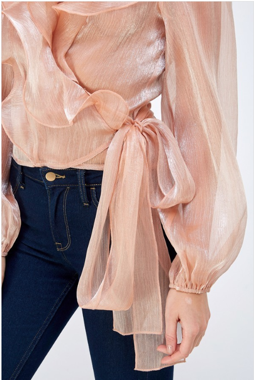 BLUSA MANGA AMPLIA DORADA