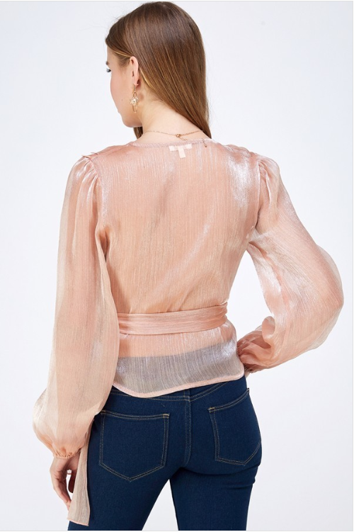 BLUSA MANGA AMPLIA DORADA