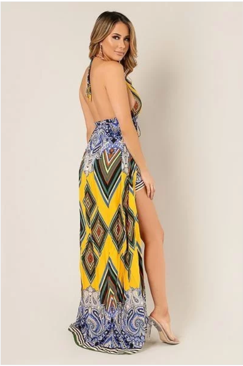 Conjunto amarillo tribal