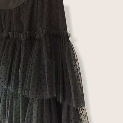 Falda midi asimetrica tul negra