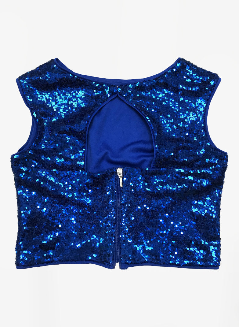 Top Lentejuelas azul