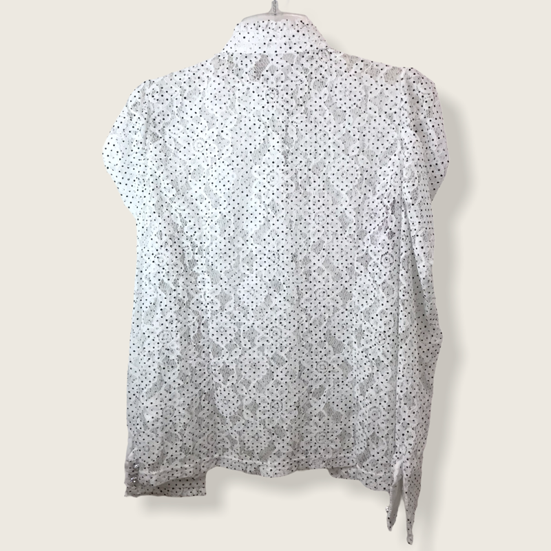 Blusa encaje  Blanca con Puntod Negros
