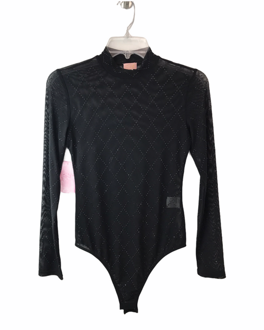 Bodysuit negro mesh con  Brillos