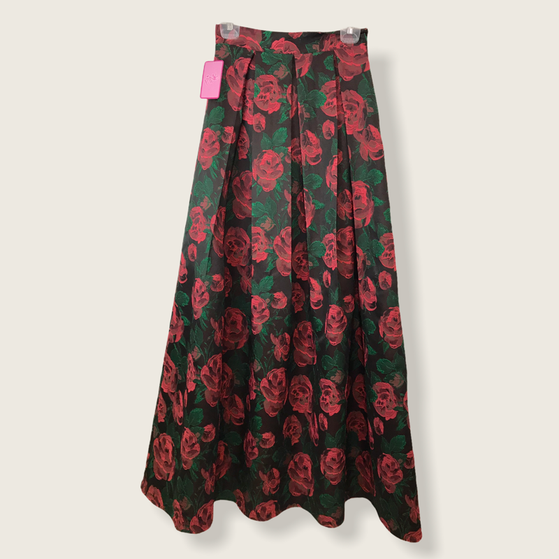Maxifalda Negra con Rosas Rojas