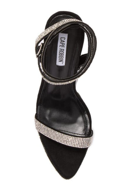 zapato plata de brillos