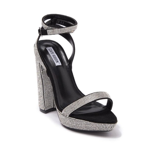 zapato plata de brillos