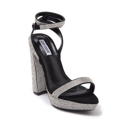 zapato plata de brillos