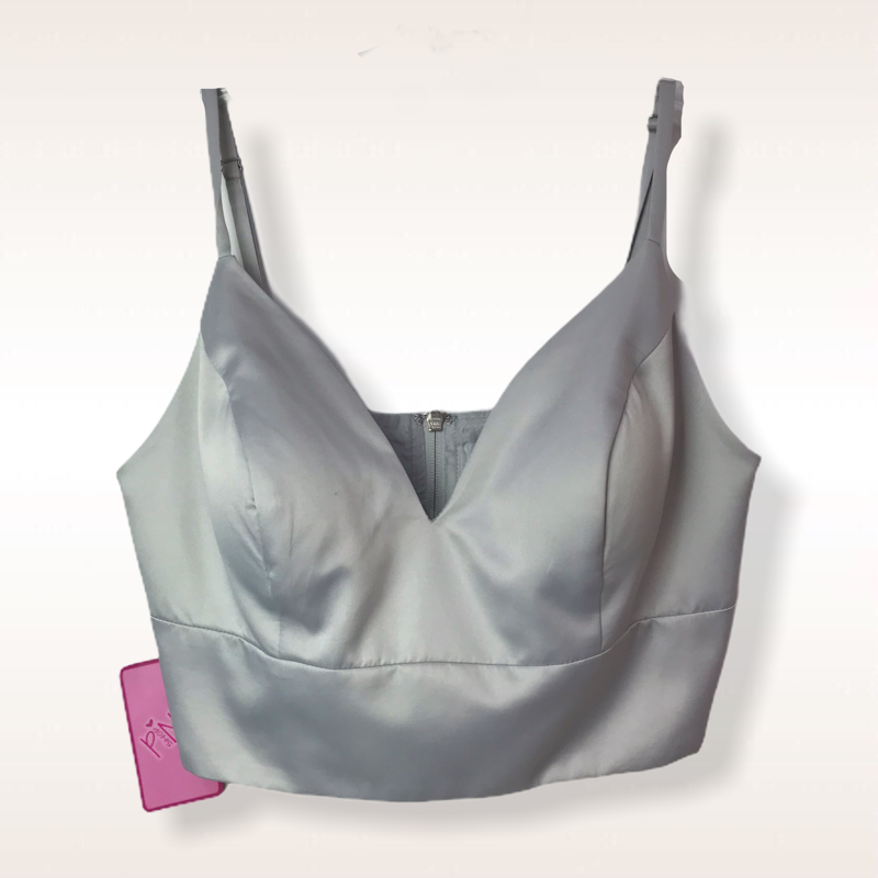 Crop top escote V plata