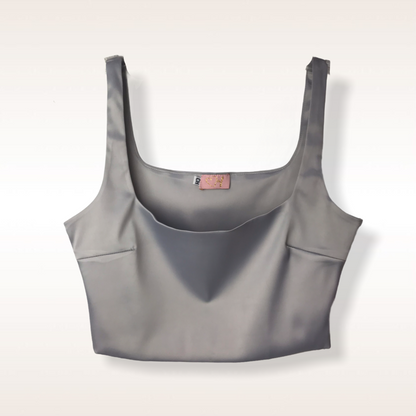 Crop escote cuadrado  plata