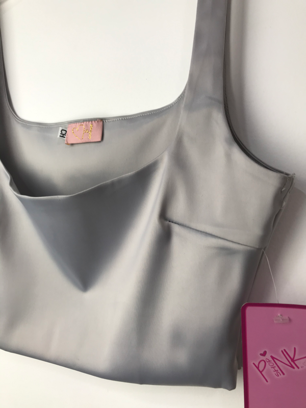 Crop escote cuadrado  plata